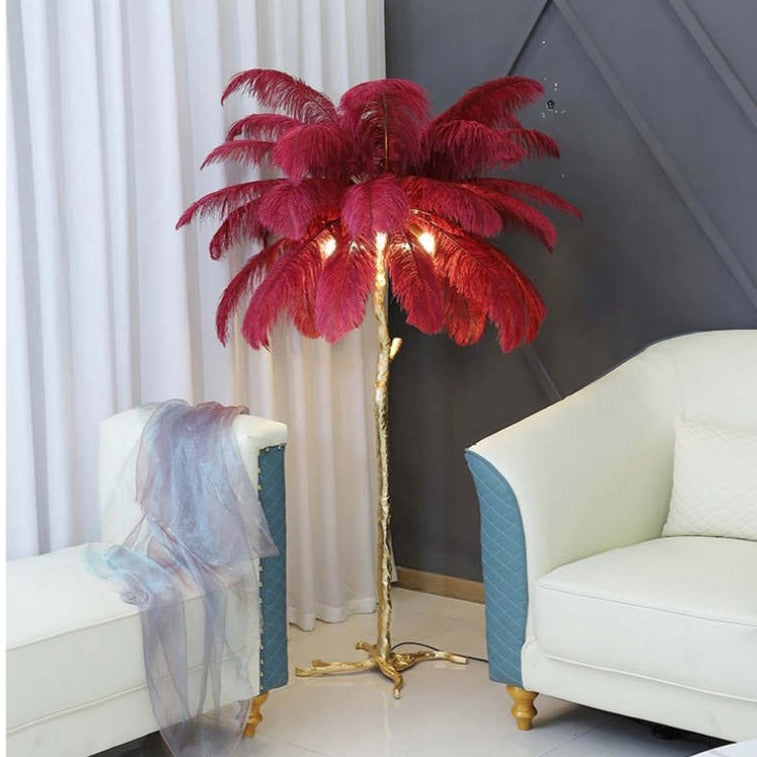 O'Moore Nordic Luxury Unique Ostrich Feather Floor Lamp/Table Lamp - Lamp Outdoor