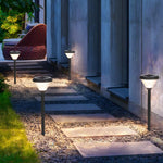 Elegant Black Solar LED Pathway Lights with Water Ripple Design - 27.6 Inch Height - Lamp Outdoor