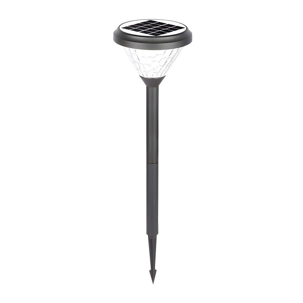 Elegant Black Solar LED Pathway Lights with Water Ripple Design - 27.6 Inch Height - Lamp Outdoor