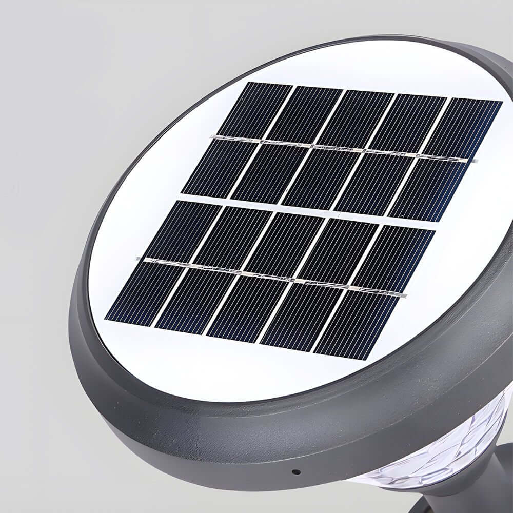 Elegant Black Solar LED Pathway Lights with Water Ripple Design - 27.6 Inch Height - Lamp Outdoor
