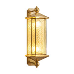 Elegant Brass Glass Lantern Copper Outdoor Wall Light - Lamp Outdoor