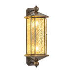 Elegant Brass Glass Lantern Copper Outdoor Wall Light - Lamp Outdoor
