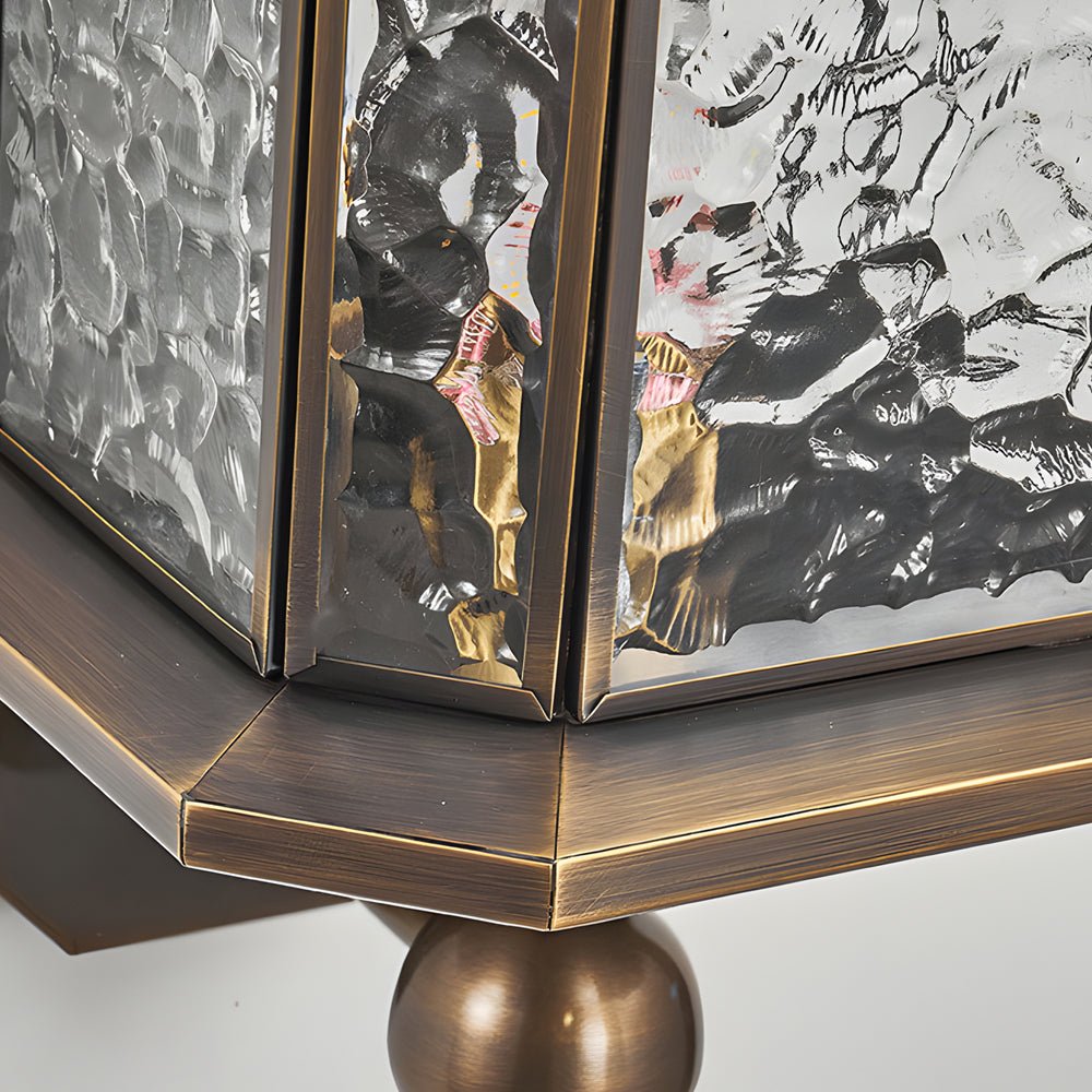 Elegant Brass Glass Lantern Copper Outdoor Wall Light - Lamp Outdoor