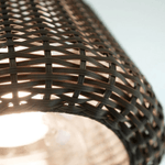 Elegant Rattan Shade LED Outdoor Floor Lamp Pendant Light with Stake and Open-Top Design - Lamp Outdoor