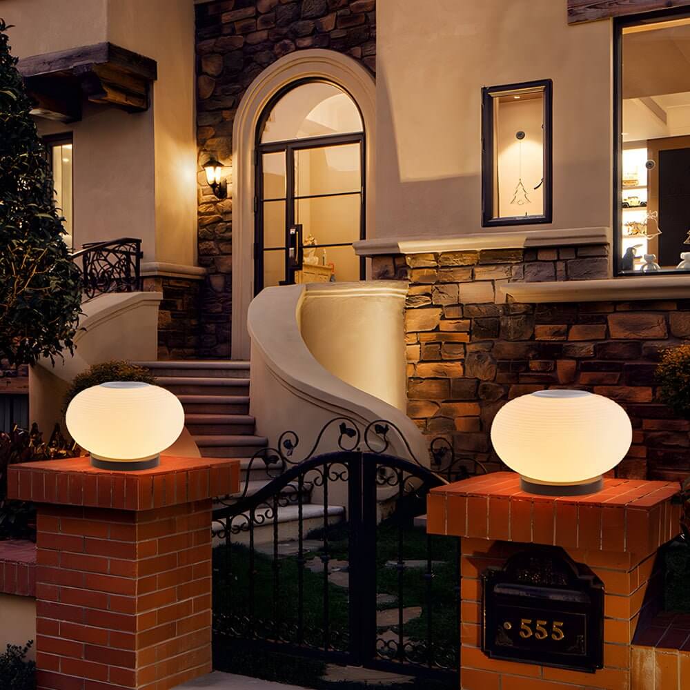 Elegant Solar Powered Post Light LED Spiral Design Lamp with 3 Color Temperatures and IP65 Waterproof - Lamp Outdoor