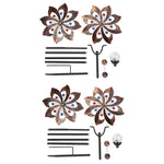 Elegant Vintage Iron Wind Spinner Solar Garden Stake Lights 2Pcs - Lamp Outdoor