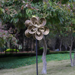 Elegant Vintage Iron Wind Spinner Solar Garden Stake Lights 2Pcs - Lamp Outdoor