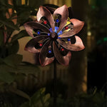 Elegant Vintage Iron Wind Spinner Solar Garden Stake Lights 2Pcs - Lamp Outdoor