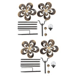 Elegant Vintage Iron Wind Spinner Solar Garden Stake Lights 2Pcs - Lamp Outdoor