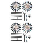 Elegant Vintage Iron Wind Spinner Solar Garden Stake Lights 2Pcs - Lamp Outdoor