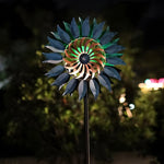 Elegant Vintage Iron Wind Spinner Solar Garden Stake Lights 2Pcs - Lamp Outdoor