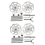Elegant Vintage Iron Wind Spinner Solar Garden Stake Lights 2Pcs - Lamp Outdoor