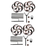 Elegant Vintage Iron Wind Spinner Solar Garden Stake Lights 2Pcs - Lamp Outdoor