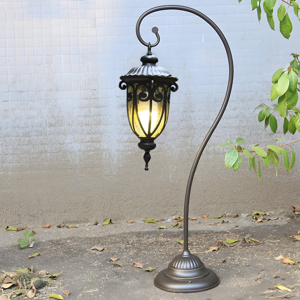 European Style Arched Floor Hanging Arm Lantern - Lamp Outdoor