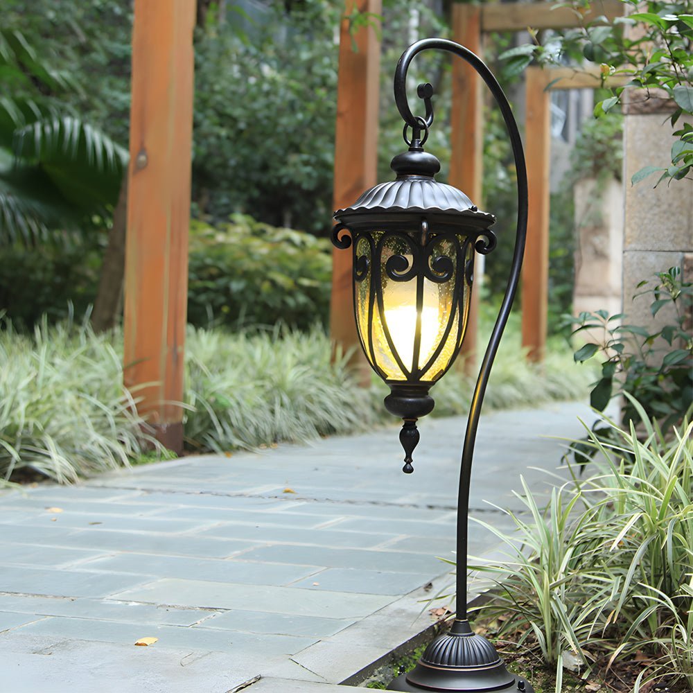 European Style Arched Floor Hanging Arm Lantern - Lamp Outdoor