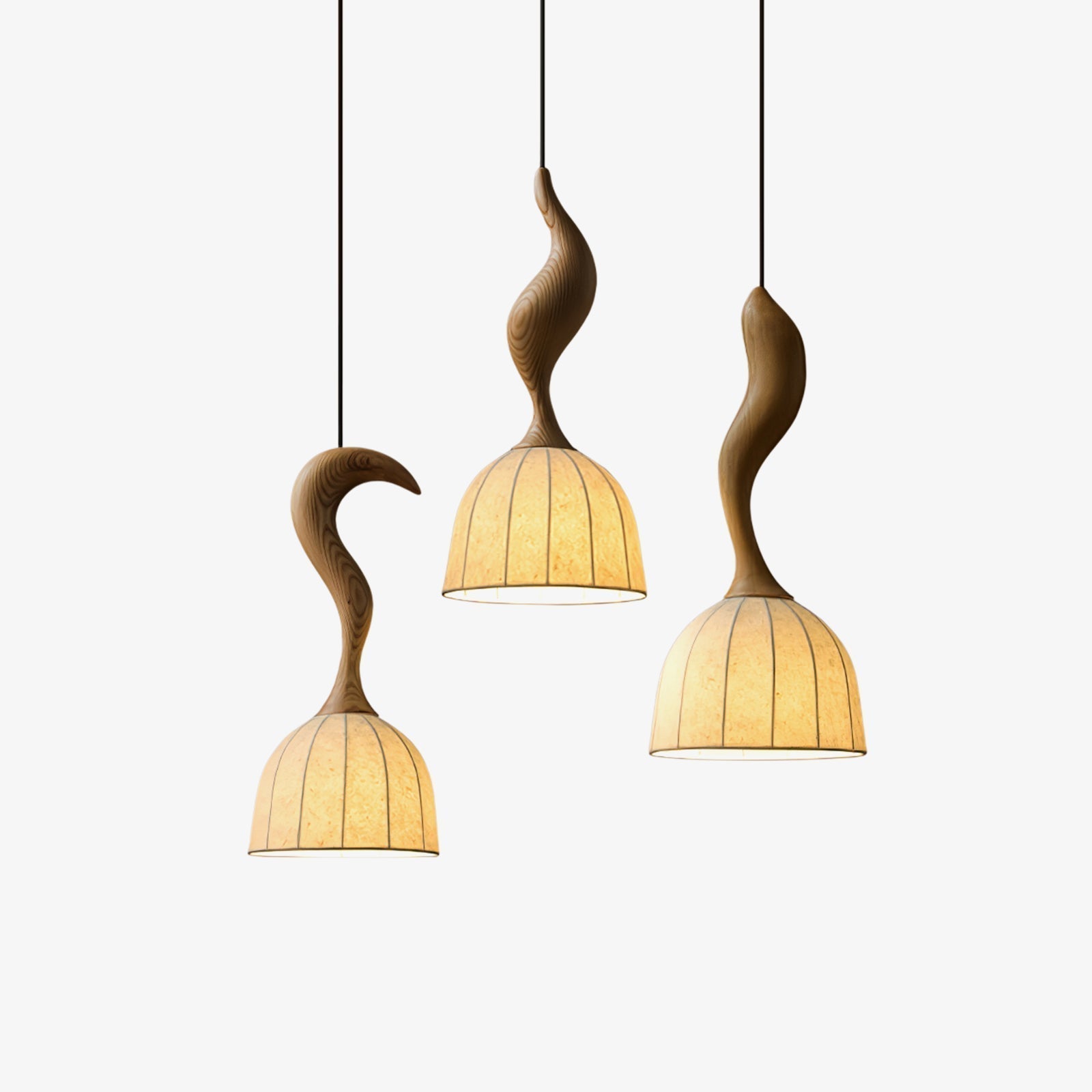 Colire Creativity Twisted Metal Wood Pendant Light - Lamp Outdoor