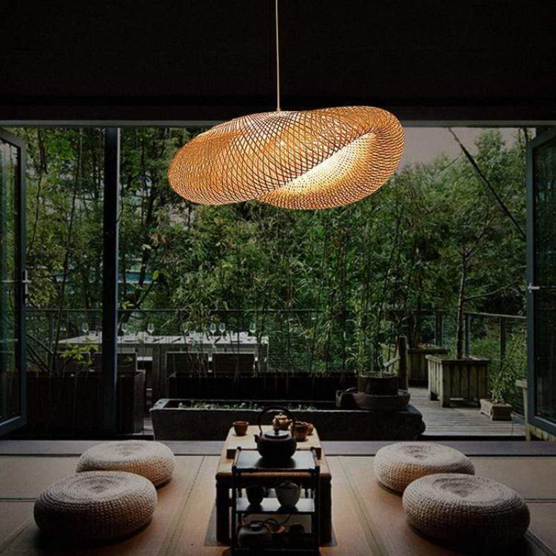 Rinwa Natural Pendant Light for Dining Room/Kitchen Island, Bamboo - Lamp Outdoor
