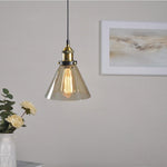 June Industrial Glass Pendant Light Clear/Amber/Smoke Grey - Lamp Outdoor