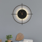 Glint Modern Clock Round Wall Lamp, Gold/Black - Lamp Outdoor
