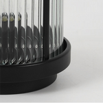 Striped Glass Cylindrical Waterproof Portable Solar Outdoor Lanterns - Lamp Outdoor