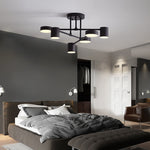 Quor LED Flush Ceiling Light, Black/White/Gold 6 Head - Lamp Outdoor