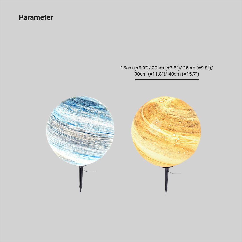 Aria Decorative Solar Acrylic Planet Outdoor Ground Light Milk Curry - Lamp Outdoor