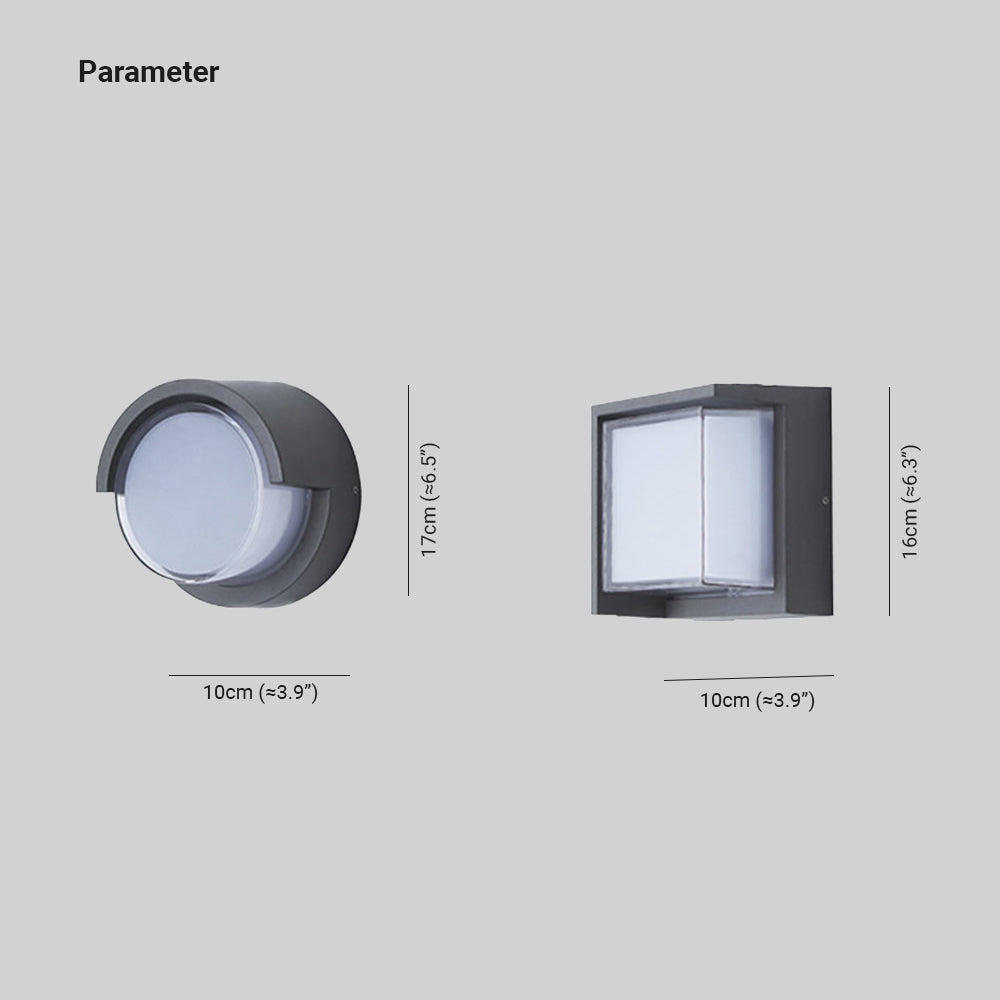 Ray Modern Round Rectangular Metal Acrylic Outdoor Wall Lamp - Lamp Outdoor