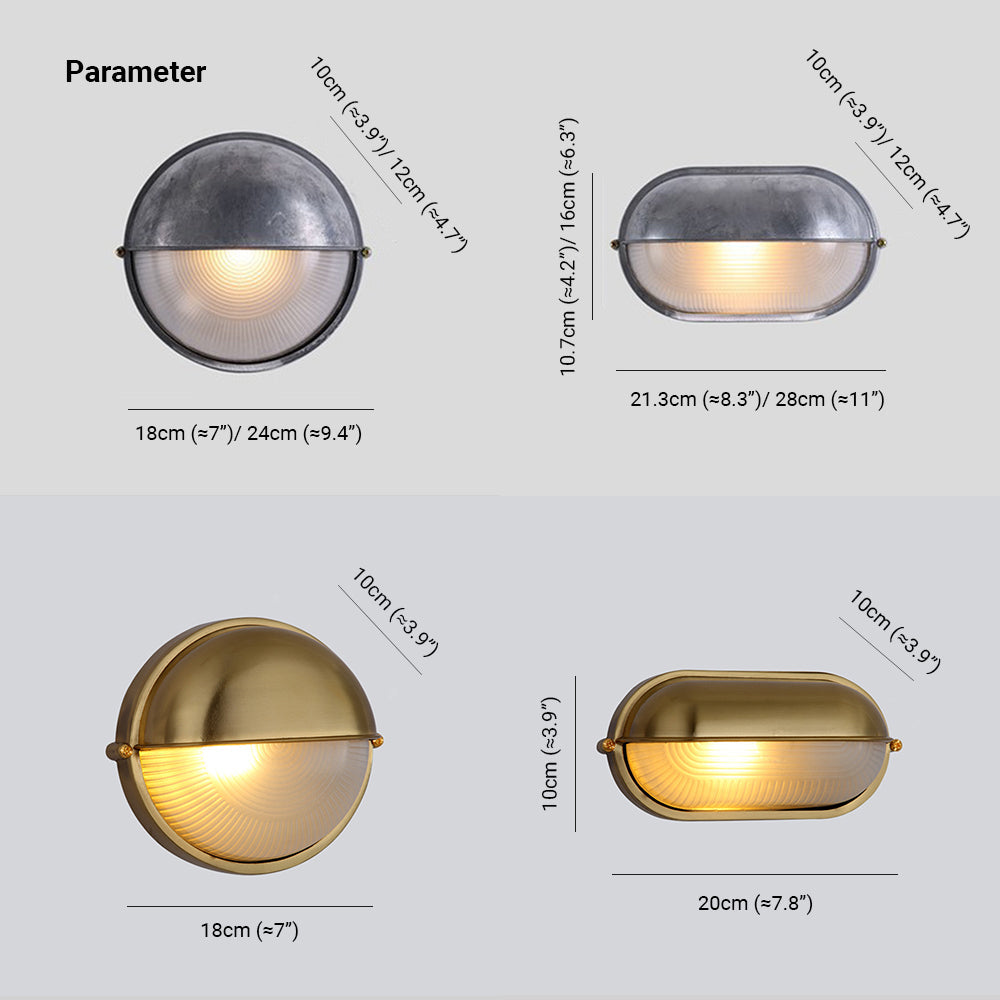 Ray Modern Round/Ellipse Outdoor Waterproof Wall Lamp, 2 Colors - Lamp Outdoor