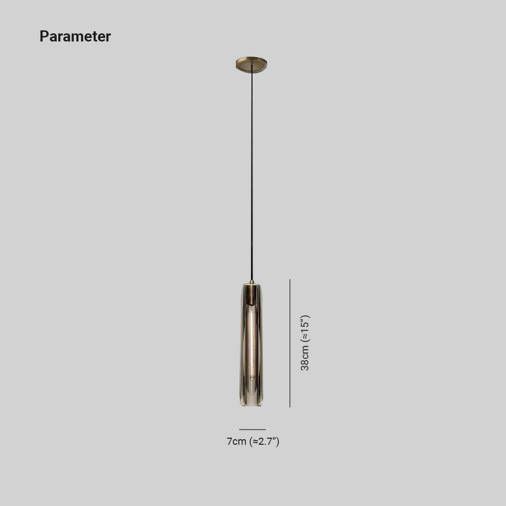 June Brass Designer Glass Pendant Lamp Smoky - Lamp Outdoor