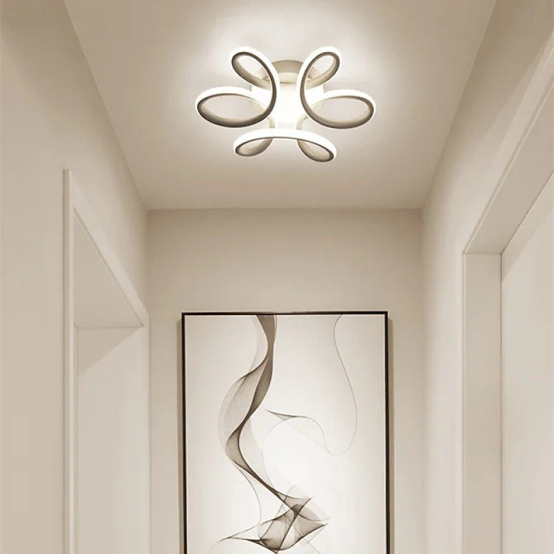 Fael Modern Flower Shape Metal Ceiling Light, Black/White, Hallway - Lamp Outdoor