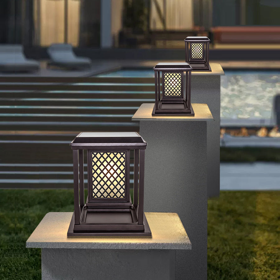 Square Exterior Pillar Lights Modern Style - Lamp Outdoor