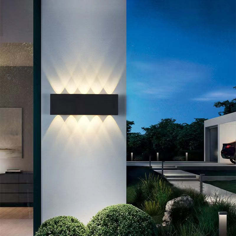 Ray Modern Rectangular Metal Outdoor Wall Lamp Water-Wave - Lamp Outdoor