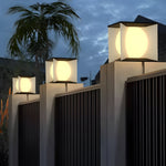 Square Stainless Steel Outdoor Waterproof a pillar lights with Acrylic Lampshade - Lamp Outdoor