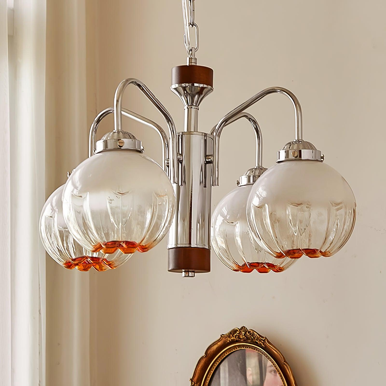 Ulliria Nordic Art Flower Walnut Glass Chandelier - Lamp Outdoor