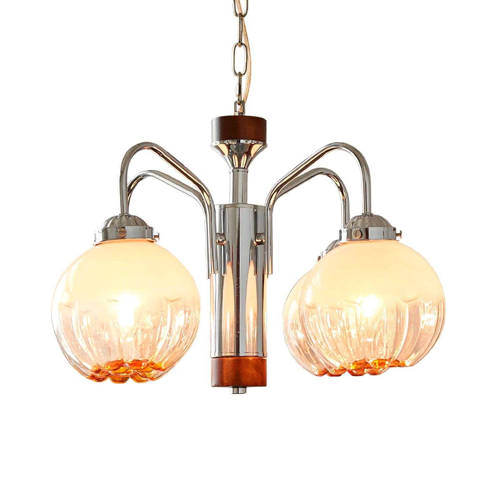 Ulliria Nordic Art Flower Walnut Glass Chandelier - Lamp Outdoor