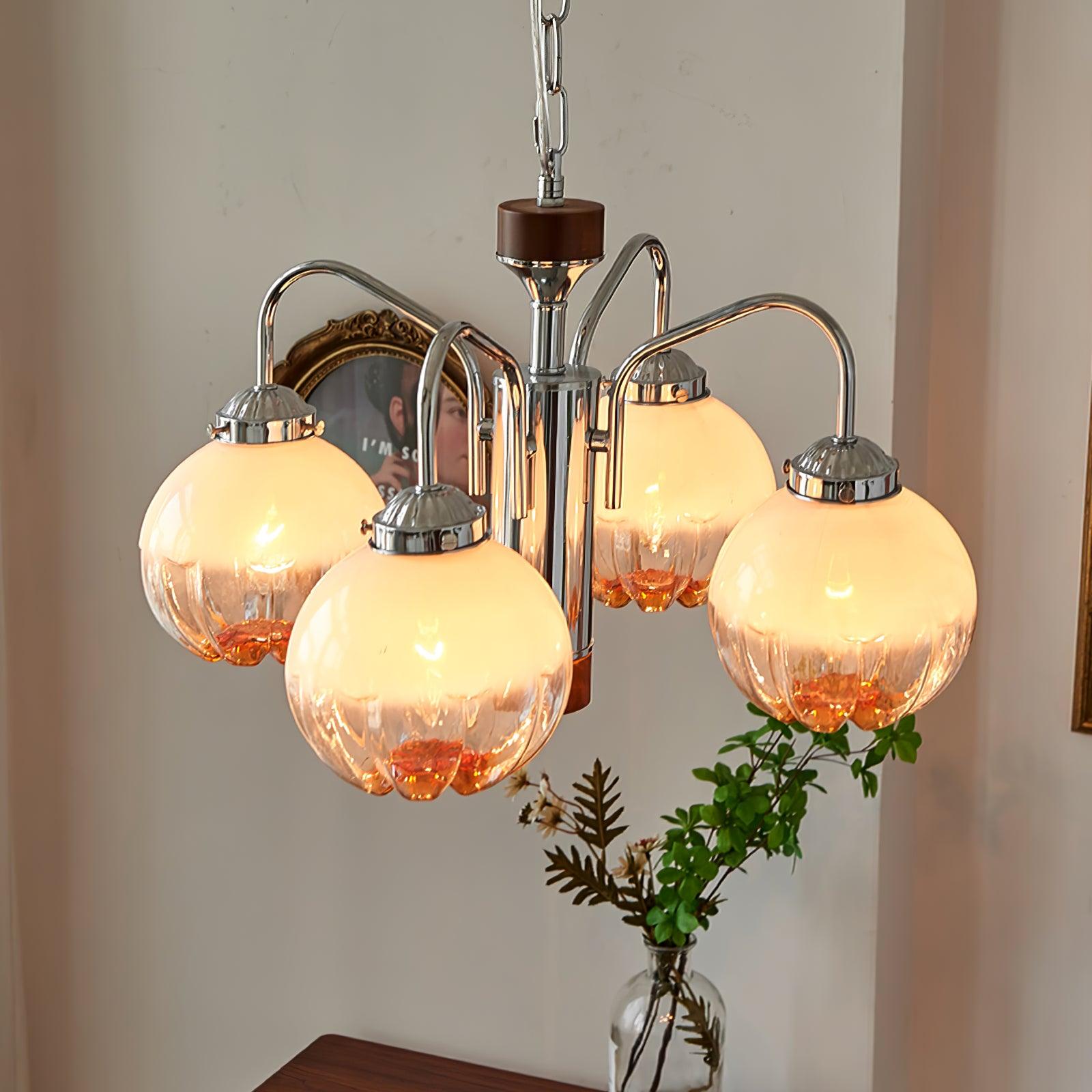 Ulliria Nordic Art Flower Walnut Glass Chandelier - Lamp Outdoor