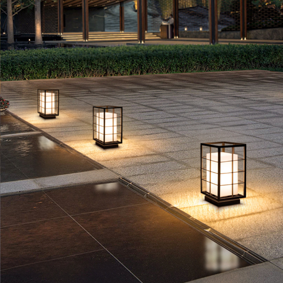 Black Modern Floor Lamp Waterproof Stainless Steel - Lamp Outdoor