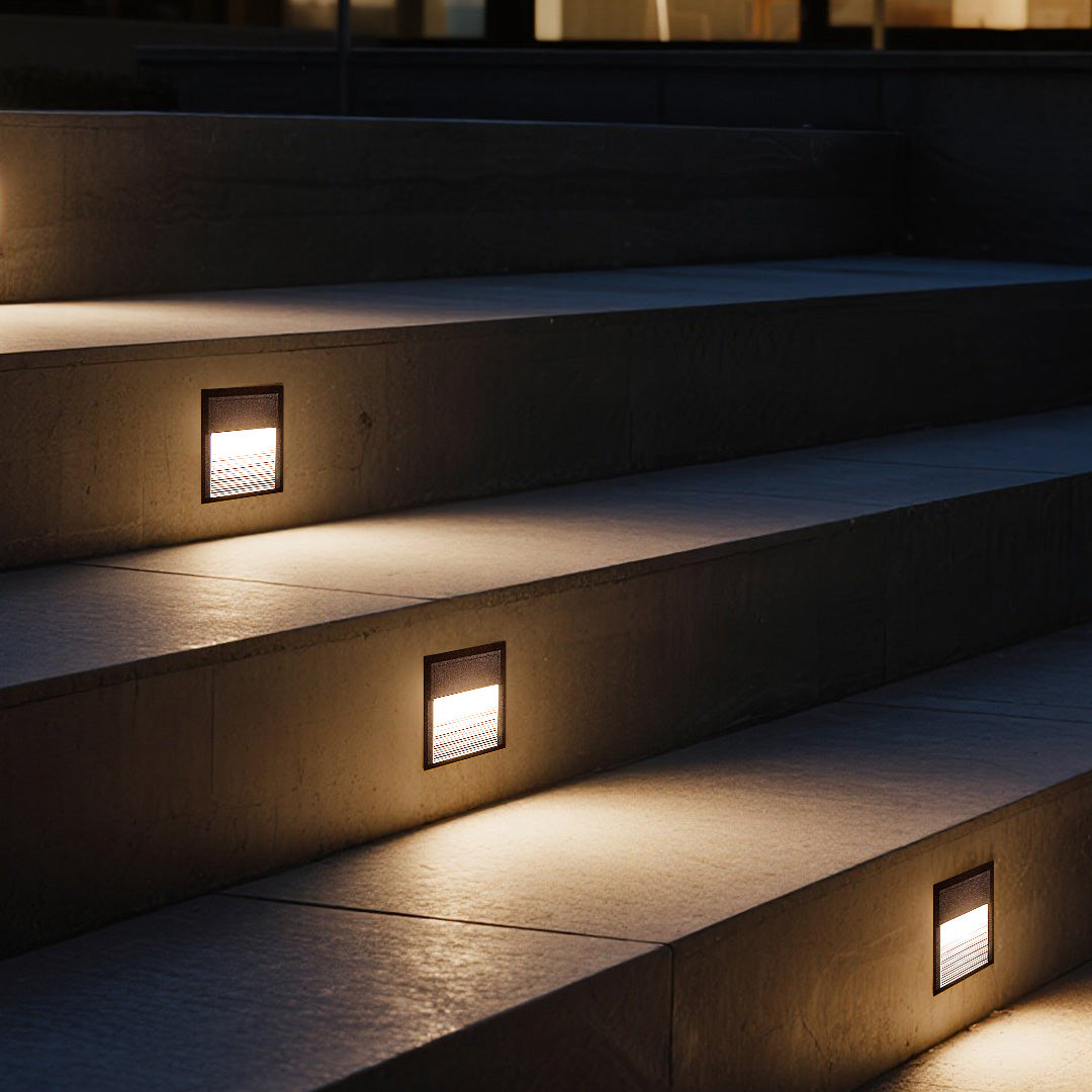 Geometric LED Outdoor Step Lights Minimalist Style - Lamp Outdoor