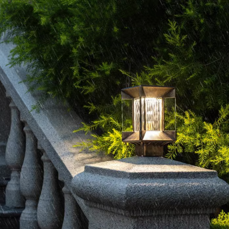 Ray Modern Rectangular Metal Glass Outdoor Lamp - - Lamp Outdoor