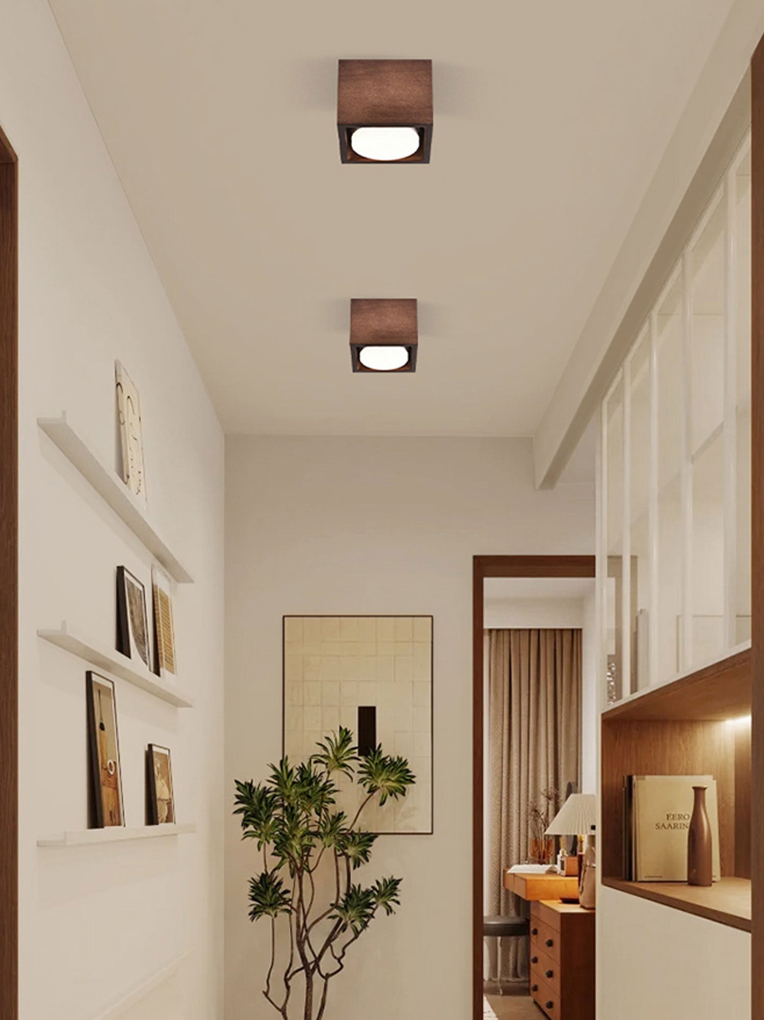 Eliza Minimalist Wood Ceiling Light - Lamp Outdoor