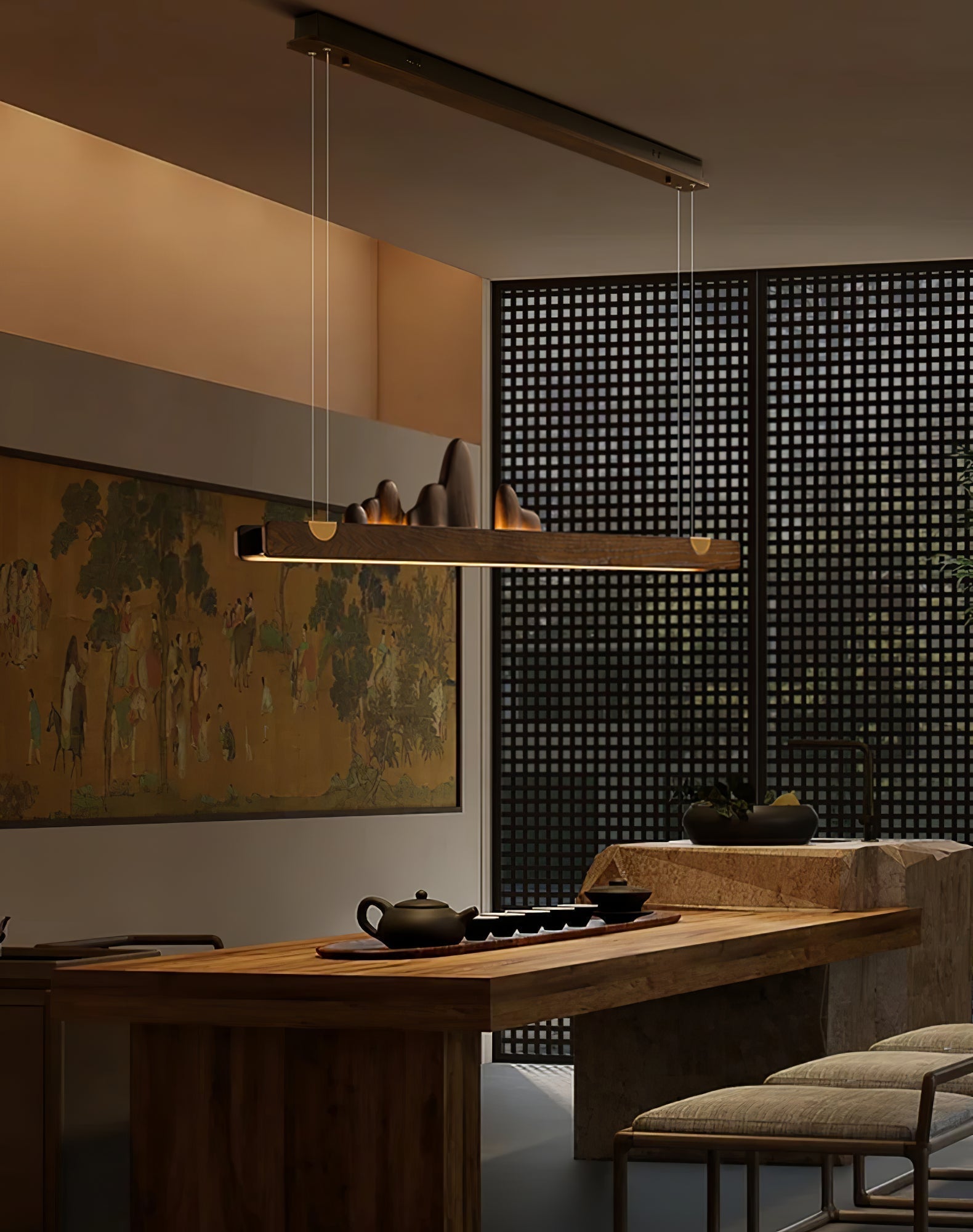 Daniel Modern Wood Pendant Light - Lamp Outdoor