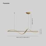 Zelin Pendant Light Wave Minimalist Designer, Metal, Brass/Black - Lamp Outdoor