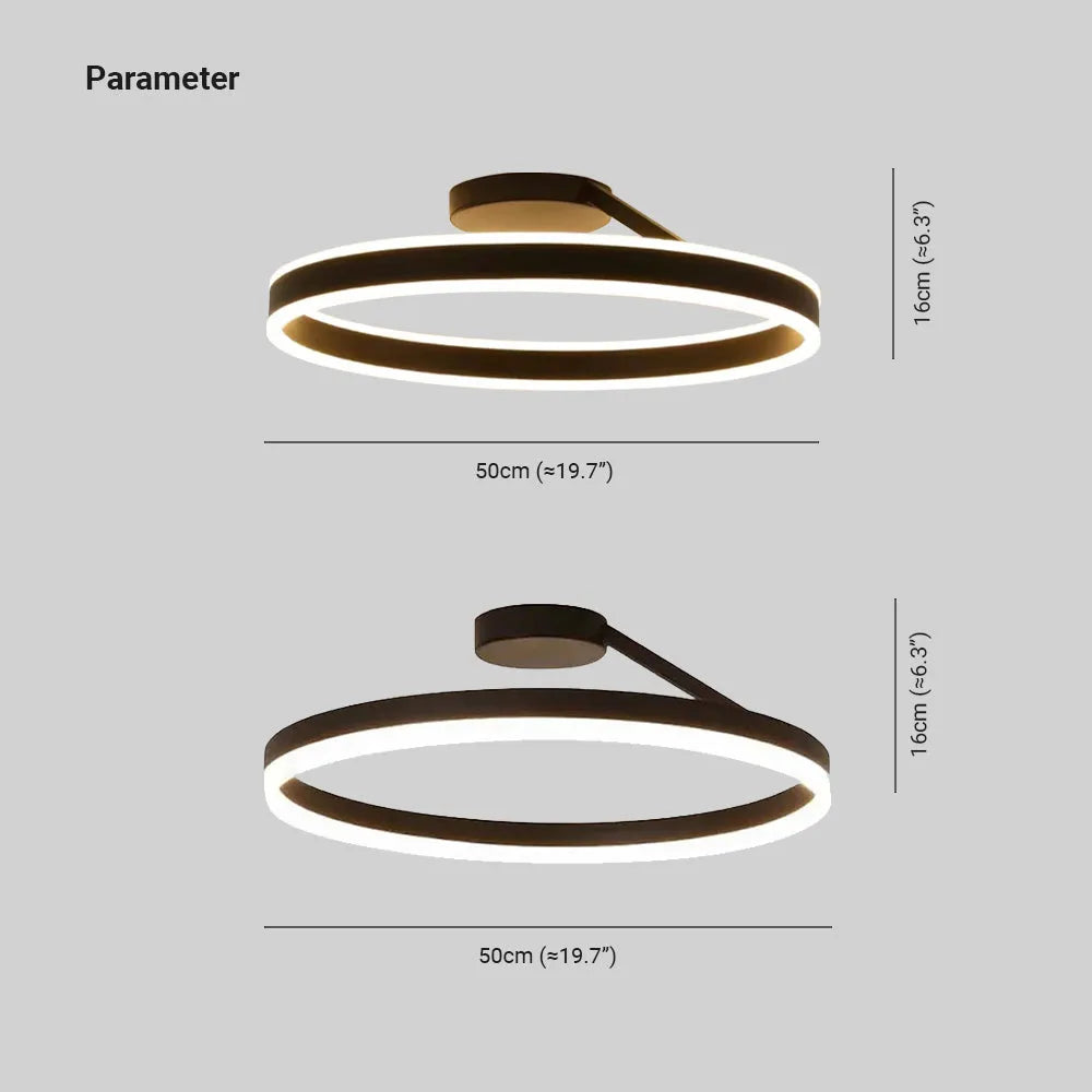 Solen Modern Circle Flush Mount Ceiling Light, Black & White - Lamp Outdoor