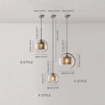 Hessa Contemporary Golden Pendant Light, Glass, Globe/Cylindric - Lamp Outdoor