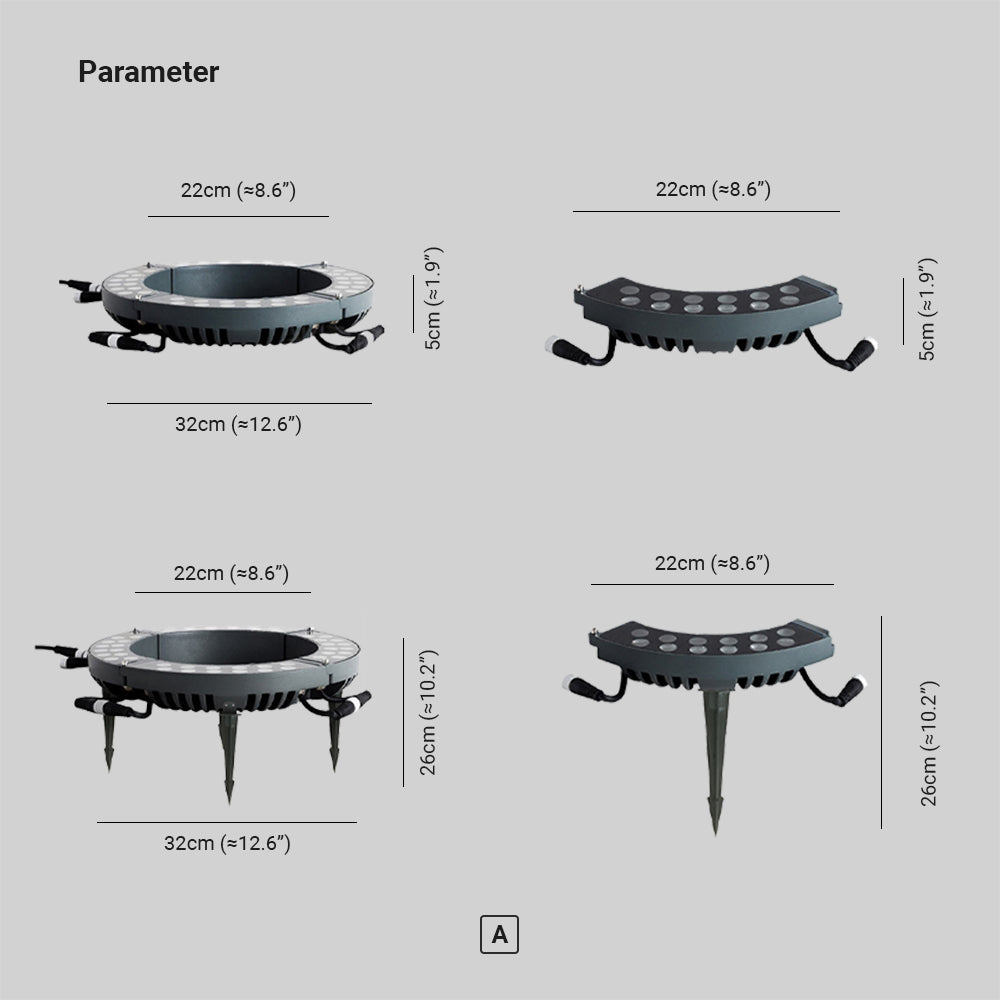 Ray Modern Irregular Metal Glass Outdoor Ground Light for Trees - Lamp Outdoor