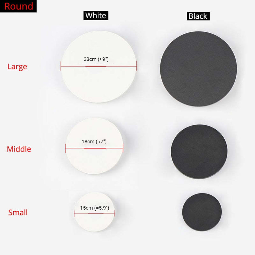 Klyne Minimalist Round/Square Outdoor Wall Lamp LED, Black/White - Lamp Outdoor