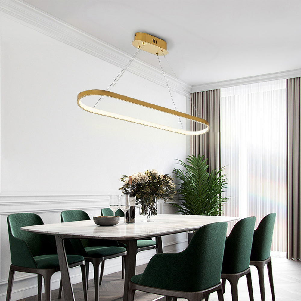 Junel Minimalist Oval Interior Hanging Pendant Light - Lamp Outdoor