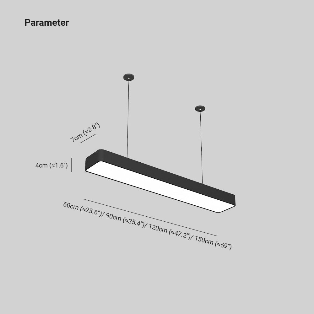 Noar Minimalist Rectangular LED Black Pendant Light, Acrylic - Lamp Outdoor