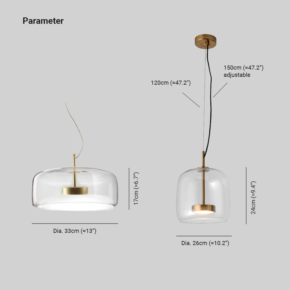 June Morden Glass Pendant Light Clear/Smoky/Amber - Lamp Outdoor