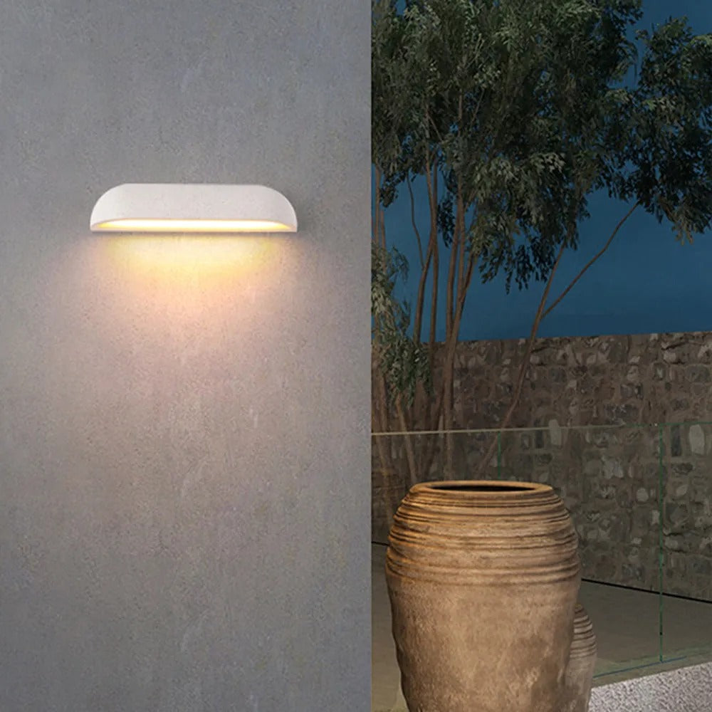 Ray Modern Minimalist Semi-elliptical Metal Stone Outdoor Wall Lamp - Lamp Outdoor